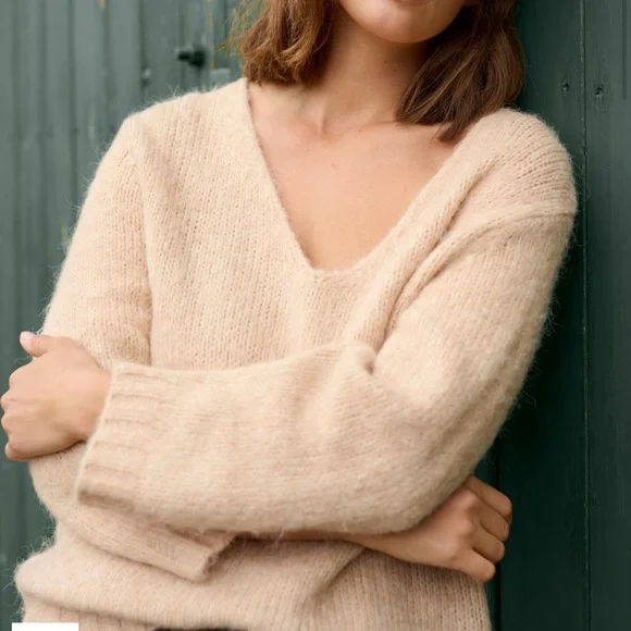 Kaffe KAalioma Smoke Gray Pullover sweater Wool Blend women size M - Picture 4 of 15